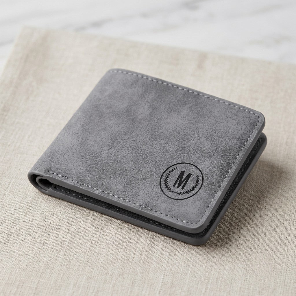 M-Design Soft Leather Bifold Wallet for Men | 6 Card Slots | Dual Cash Compartments | Compact Pocket Wallet