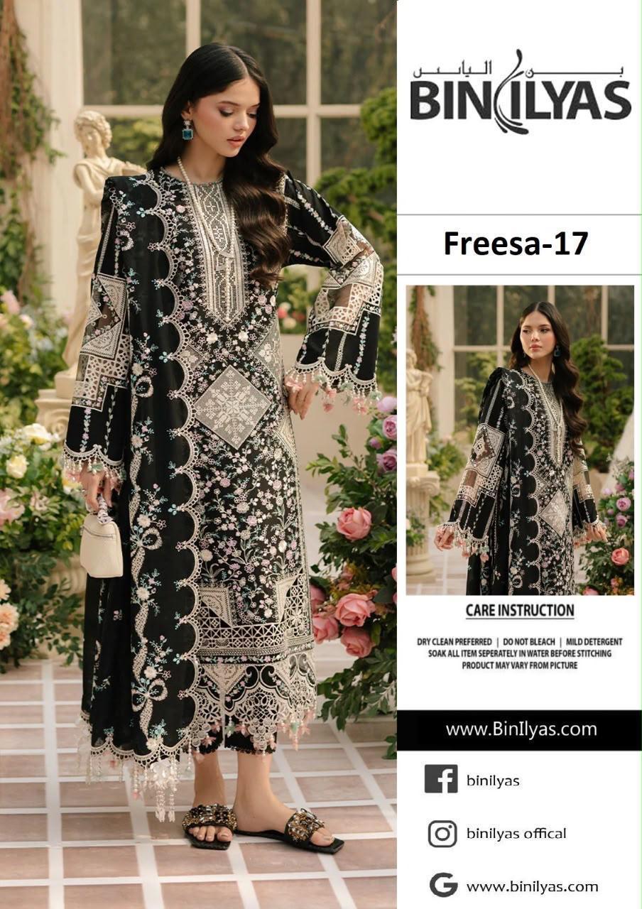BIN ILYAS CROSS STICH LUXURY CHIFOON EMBROIDERED
