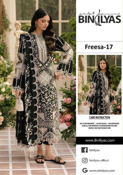 BIN ILYAS CROSS STICH LUXURY CHIFOON EMBROIDERED