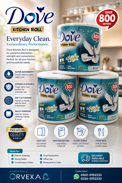 Dove Kitchen Tissue Roll – Perfect for Home & Office Use