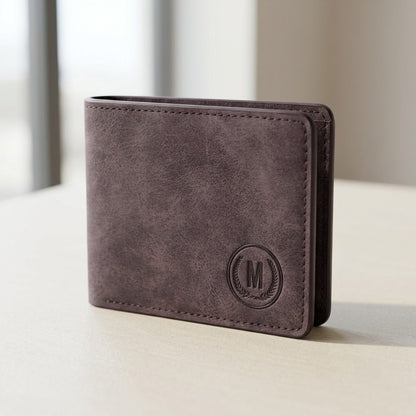 M-Design Soft Leather Bifold Wallet for Men | 6 Card Slots | Dual Cash Compartments | Compact Pocket Wallet
