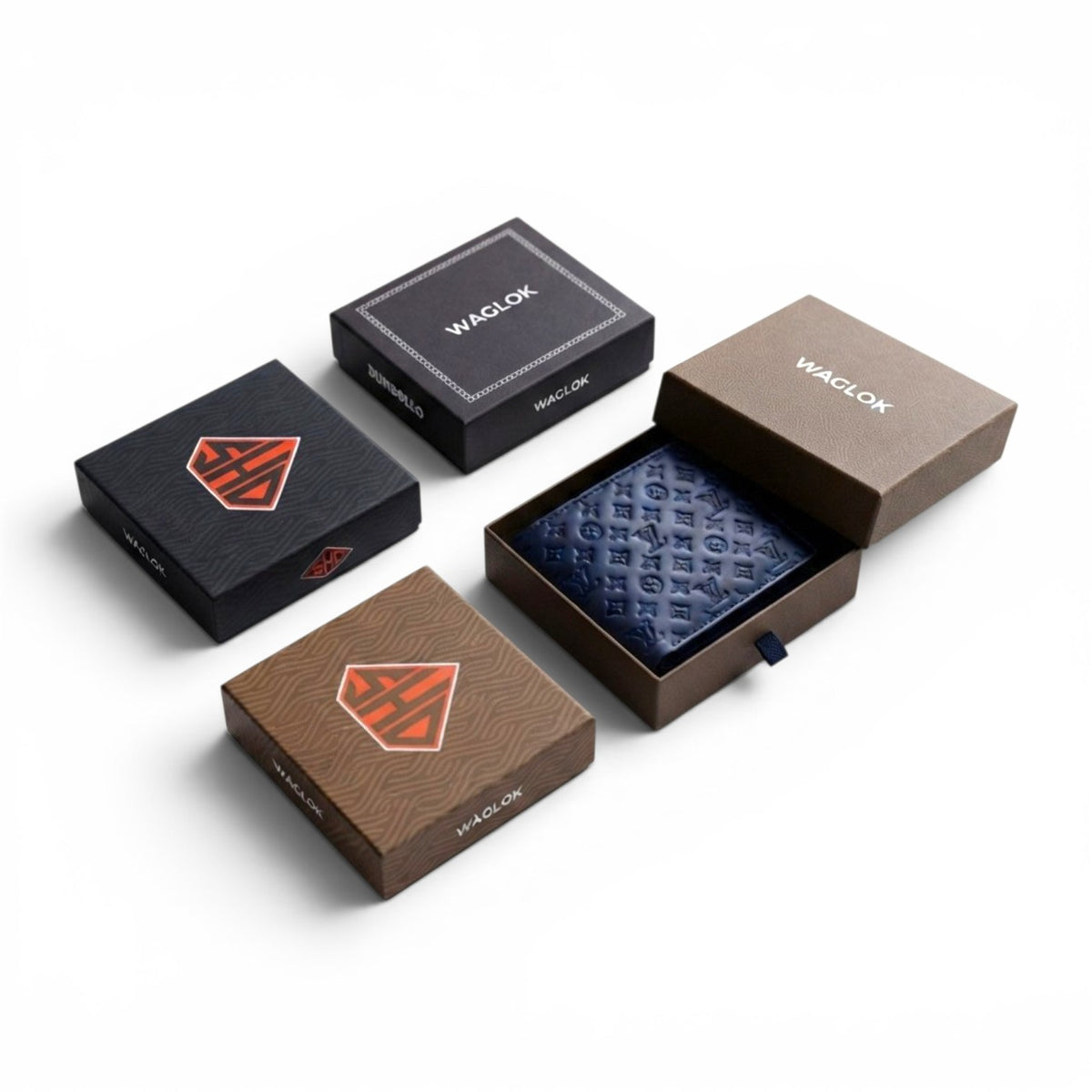 Men's Genuine Leather Bifold Wallet with Gift Box | Monogram Pattern RFID Card Holder Pocket Friendly Wallet