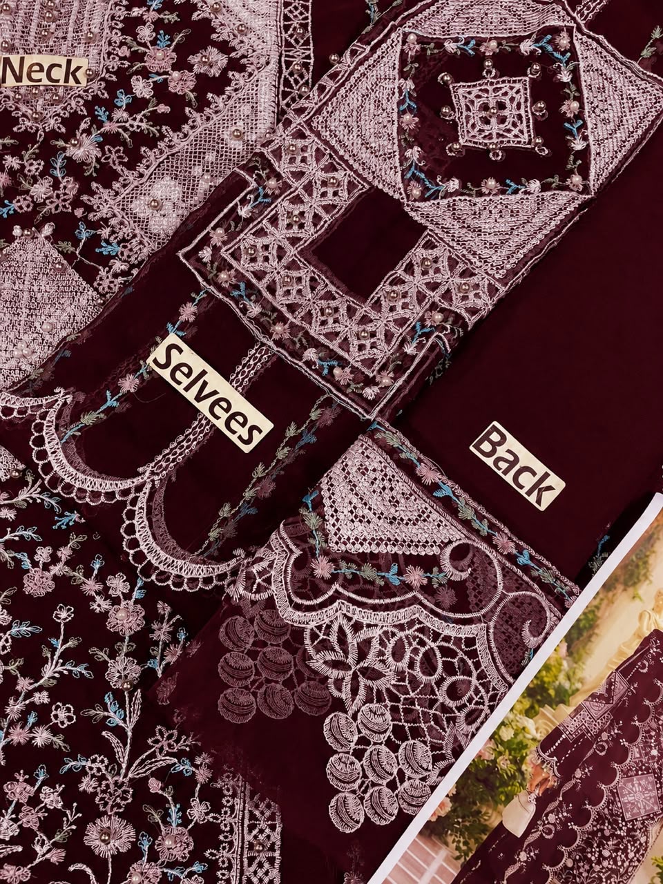 BIN ILYAS CROSS STICH LUXURY CHIFOON EMBROIDERED