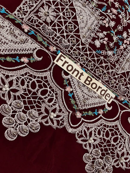 BIN ILYAS CROSS STICH LUXURY CHIFOON EMBROIDERED