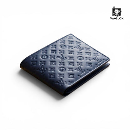 Men's Genuine Leather Bifold Wallet with Gift Box | Monogram Pattern RFID Card Holder Pocket Friendly Wallet